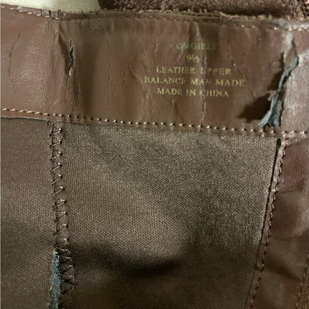 Reba Brown Leather Fringe Boots (All Leather Upper)Fringe on the side. - Picture 11 of 16